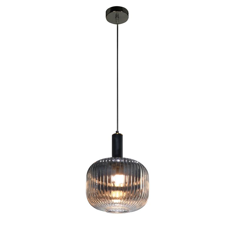 Canyon Home Pendant Light Fixture Grey Glass Shade Multi