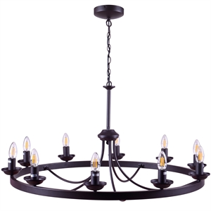 erica 10-light candle style wagon wheel chandelier