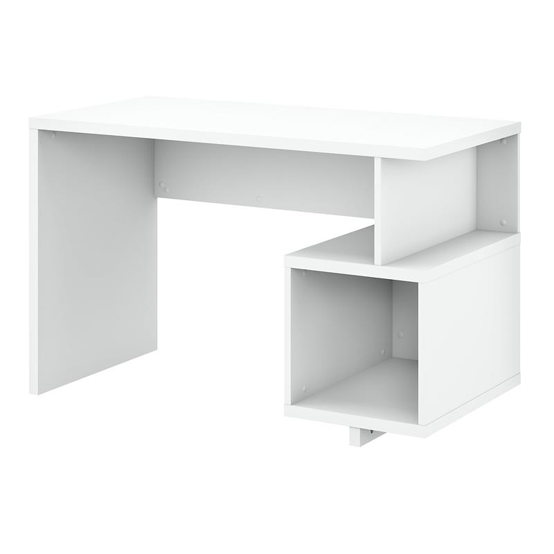 Madison Avenue 48W Writing Desk with Storage in Pure White - Engineered ...