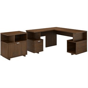 Kathy Ireland Home By Bush Madison Avenue L Desk with File Cabinet - Engineered Wood