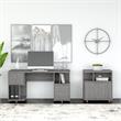 Madison Avenue Computer Desk with File Cabinet in Modern Gray - Engineered Wood