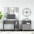 Madison Avenue 48W Desk with File Cabinet in Modern Gray - Engineered Wood