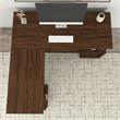 Madison Avenue 60W L Shaped Desk Set in Modern Walnut - Engineered Wood