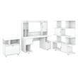 Madison Avenue 60W Desk with Hutch & Storage in Pure White - Engineered Wood