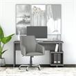 Madison Avenue 60W Writing Desk and Chair Set in Modern Gray - Engineered Wood