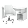 Madison Avenue 60W Writing Desk and Chair Set in Pure White - Engineered Wood