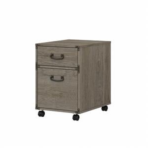 ironworks 2 drawer mobile file cabinet in restored gray - engineered wood