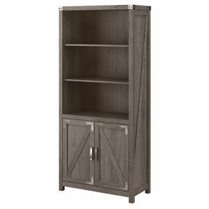 Kathy Ireland Home by Bush Cottage Grove 5 Shelf Bookcase with Doors - Engineered Wood
