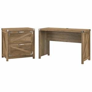 Kathy Ireland Home by Bush Cottage Grove Writing Desk with File Cabinet - Engineered Wood