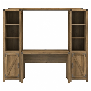 Kathy Ireland Home by Bush Cottage Grove Writing Desk with Bookshelves - Engineered Wood