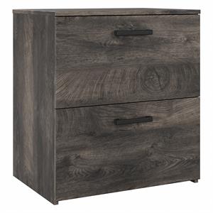City Park 2 Drawer Lateral File Cabinet in Dark Gray Hickory - Engineered Wood