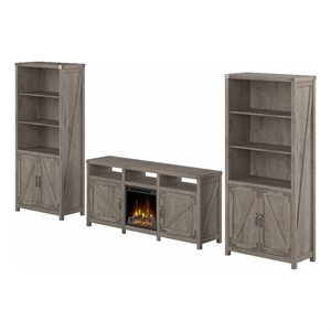 Cottage Grove Electric Fireplace TV Stand & Bookcases