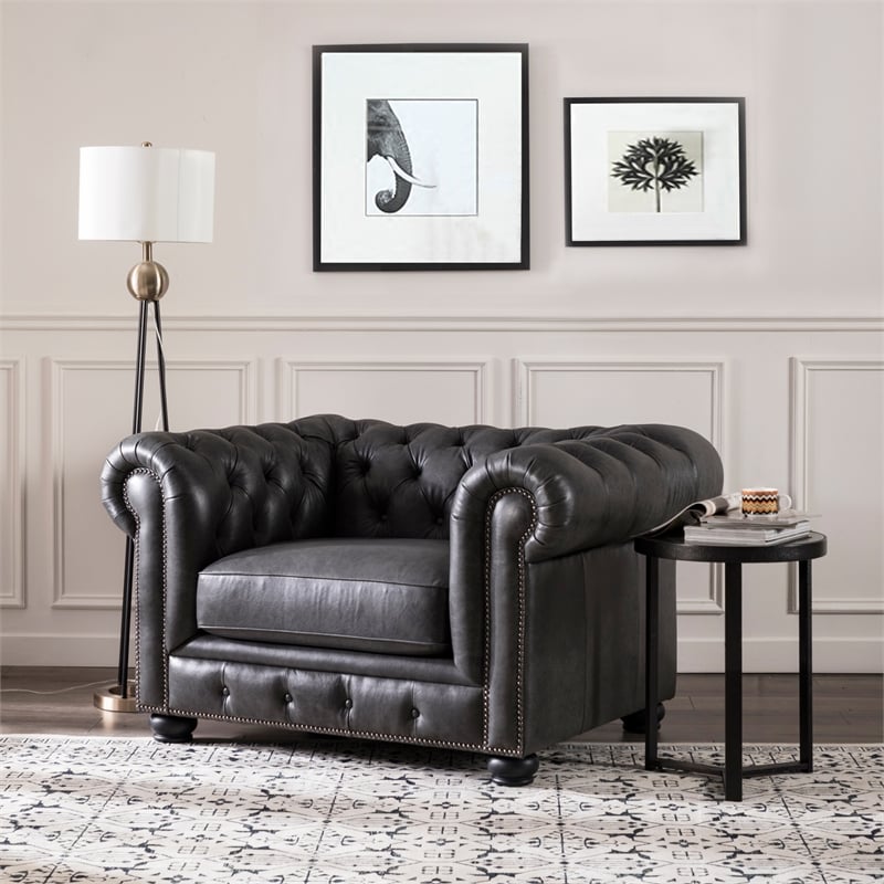Brookfield Leather Chesterfield Accent
