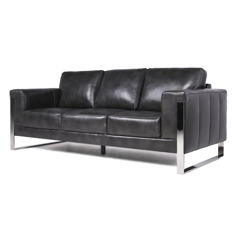 Grayson Leather Sofa With Metal Leg In