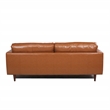 Stanton Leather Sofa With Tufted Seat And Back In Camel