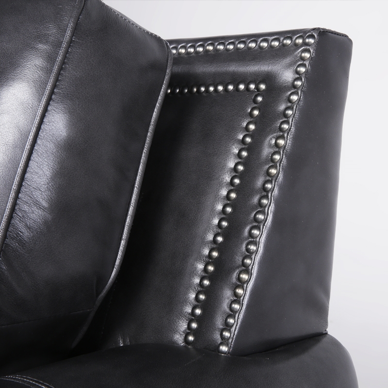 Greylord Leather Sofa With Nail Head