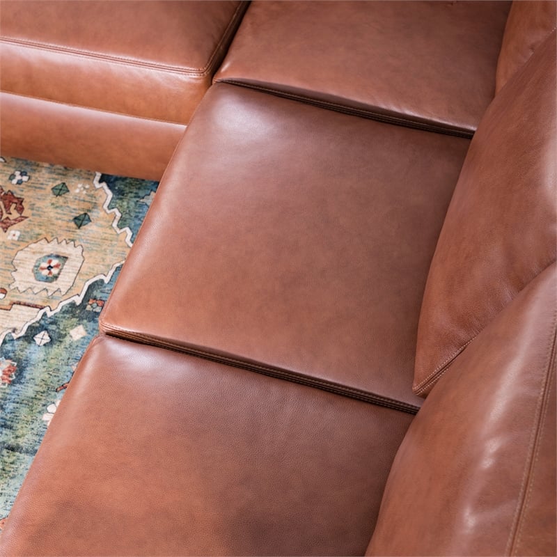 Lauren Leather 2 Piece Sectional in Camel Cymax Business