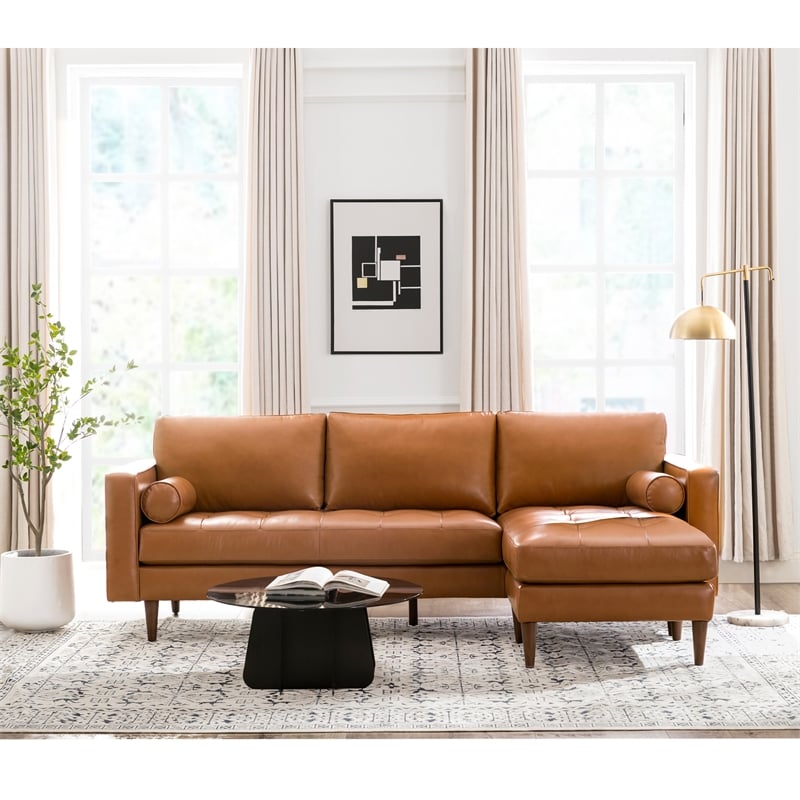 Small scale deals leather sectional