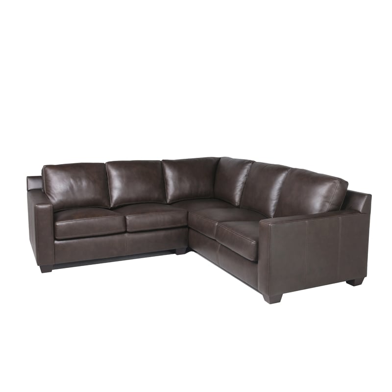Lauren Leather Two Piece Dark Brown, Chocolate Brown Leather Sectional