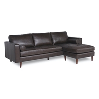 Stanton Leather Sofa With Tufted Seat And Back In Camel