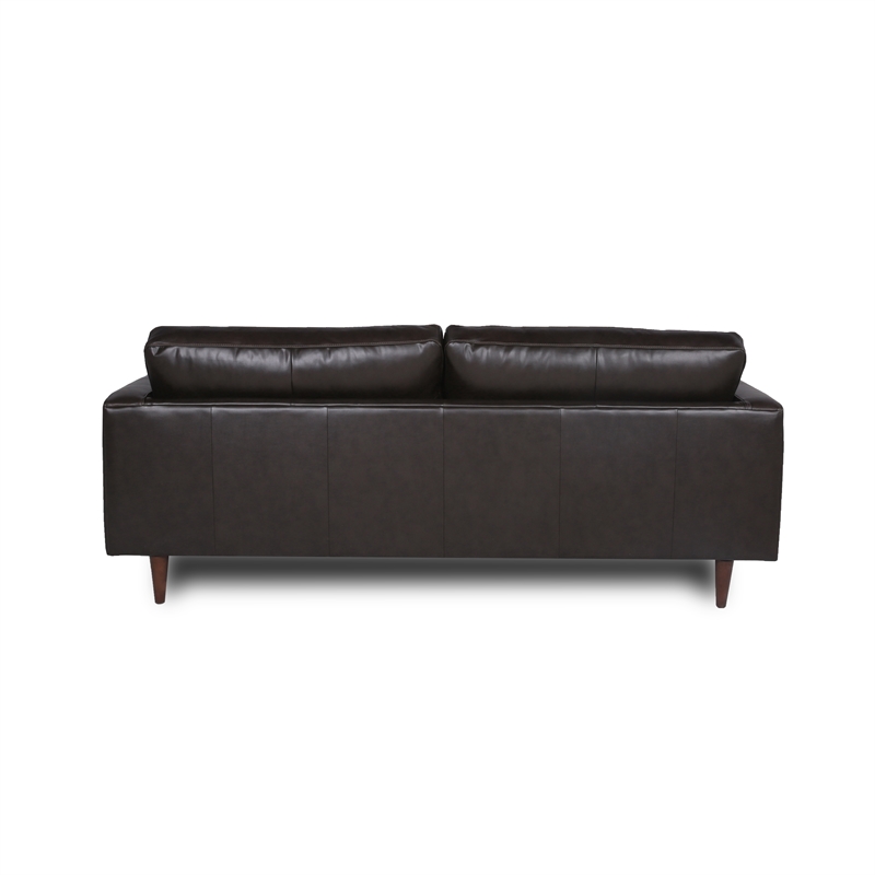 Stanton Leather Sofa With Tufted Seat And Back In Camel