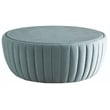 American Eagle Furniture Tufted Fabric Coffee Table in Light Turquoise