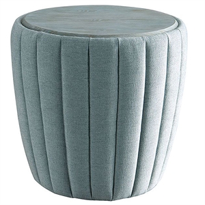 american eagle furniture fabric tufted end table in light turquoise