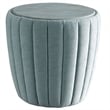 American Eagle Furniture Fabric Tufted End Table in Light Turquoise