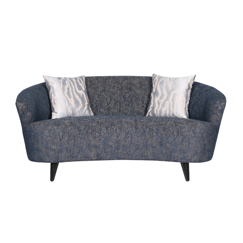 American Eagle Furniture Fabric Loveseat in Dark Blue
