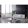American Eagle Furniture Faux Leather Tufted Loveseat in White