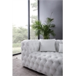 American Eagle Furniture Faux Leather Tufted Loveseat in White