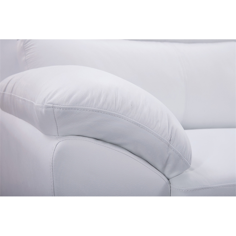American Eagle Furniture Top Grain Leather Loveseat in White