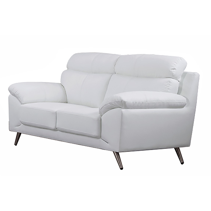 American Eagle Furniture Top Grain Leather Loveseat in White