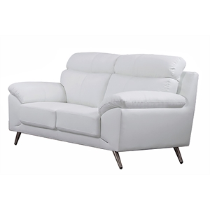 American Eagle Furniture Top Grain Leather Loveseat in White