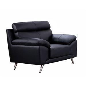 american eagle furniture leather accent chair in black