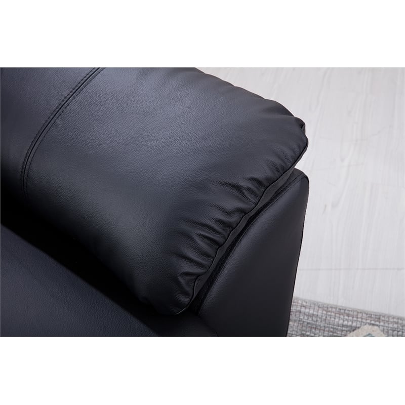 American Eagle Furniture Leather Loveseat in Black