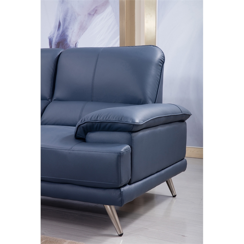 American Eagle Furniture Leather Accent Chair in Navy Blue