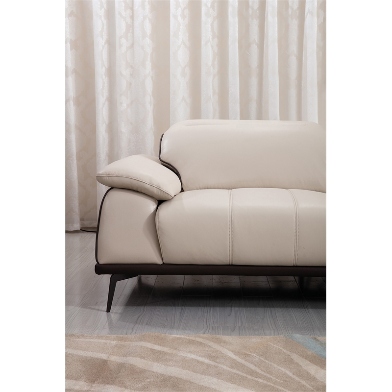 American Eagle Furniture Top Grain Leather Accent Chair in Beige