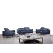American Eagle Furniture Top Grain Leather Accent Chair in Navy Blue