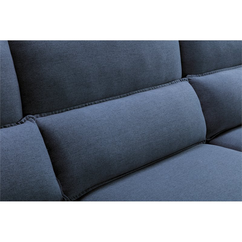 American Eagle Furniture Fabric Left Hand Sitting Sectional in Blue