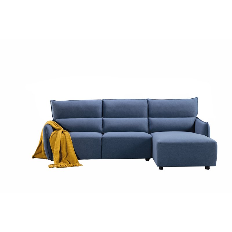 American Eagle Furniture Fabric Left Hand Sitting Sectional in Blue