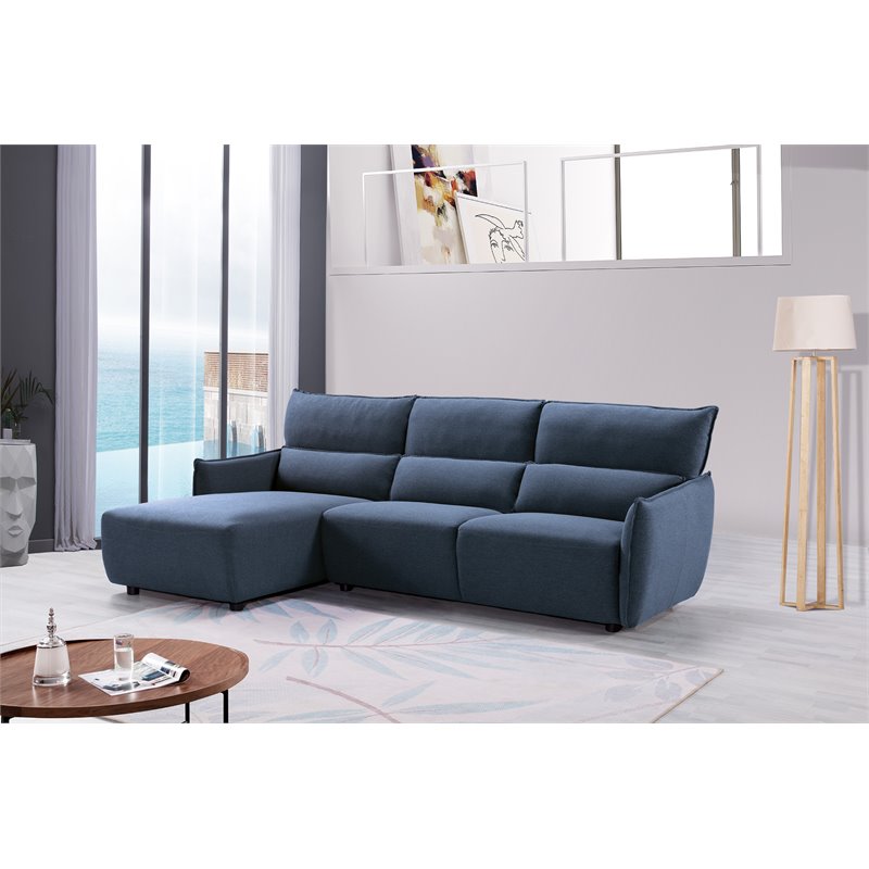 American Eagle Furniture Fabric Right Hand Sitting Sectional in Blue