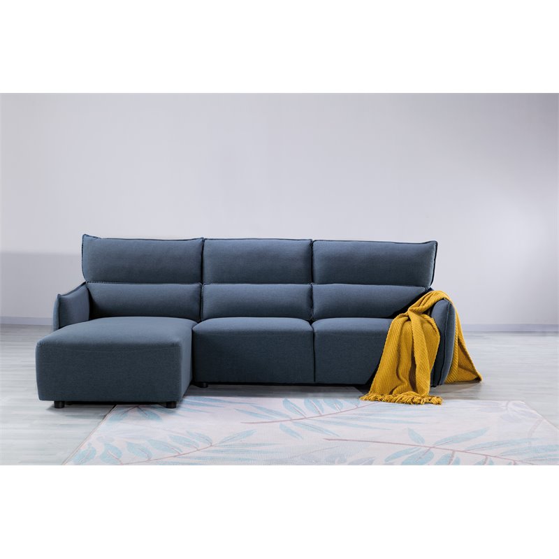 American Eagle Furniture Fabric Right Hand Sitting Sectional in Blue
