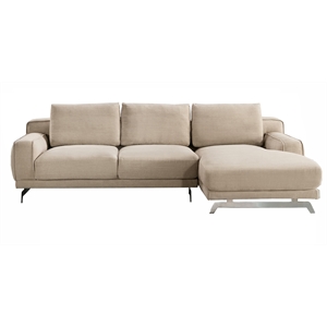 american eagle furniture fabric left hand sitting sectional in cream beige