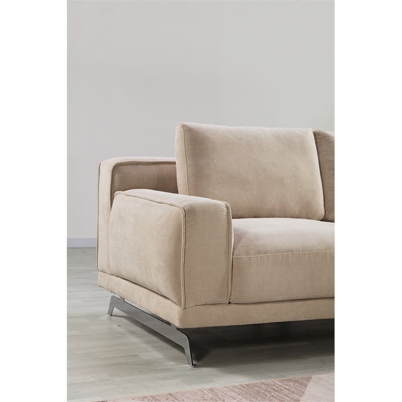 American Eagle Furniture Fabric Left Hand Sitting Sectional in Cream Beige