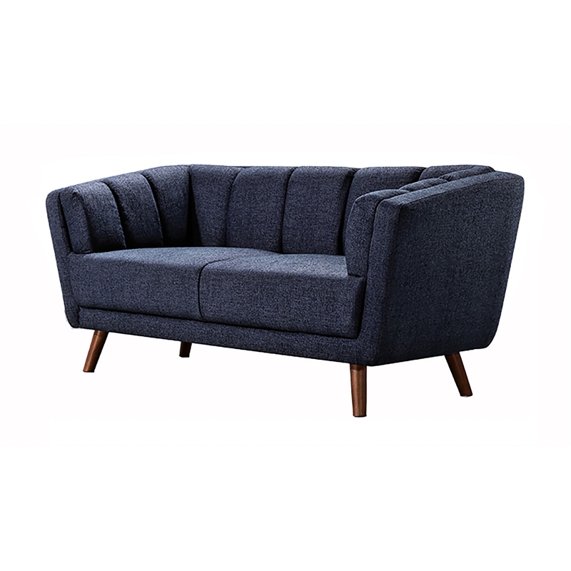 American Eagle Furniture Fabric Loveseat in Blue and Gray