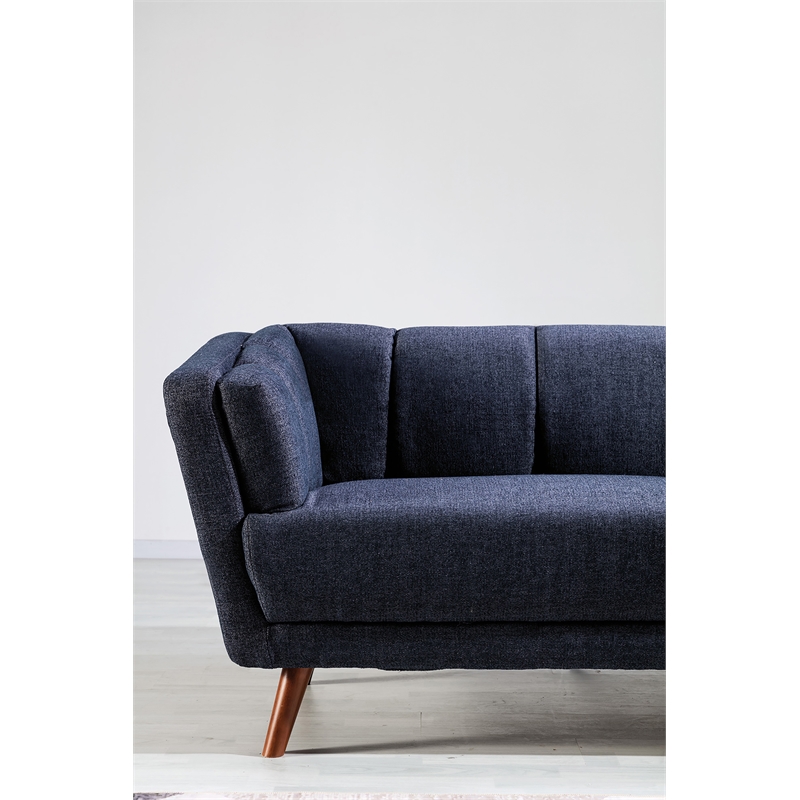 American Eagle Furniture Fabric Loveseat in Blue and Gray