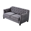 American Eagle Furniture Velvet Tufted Loveseat in Gray