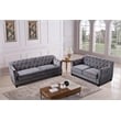 American Eagle Furniture Velvet Tufted Loveseat in Gray
