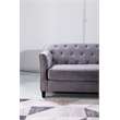 American Eagle Furniture Velvet Tufted Loveseat in Gray